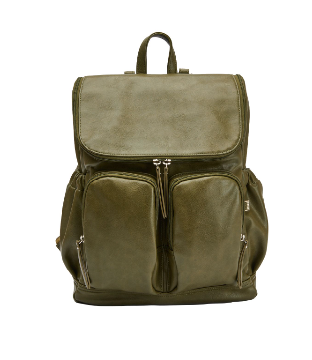 OIOI Nappy Bag Backpack Olive leather